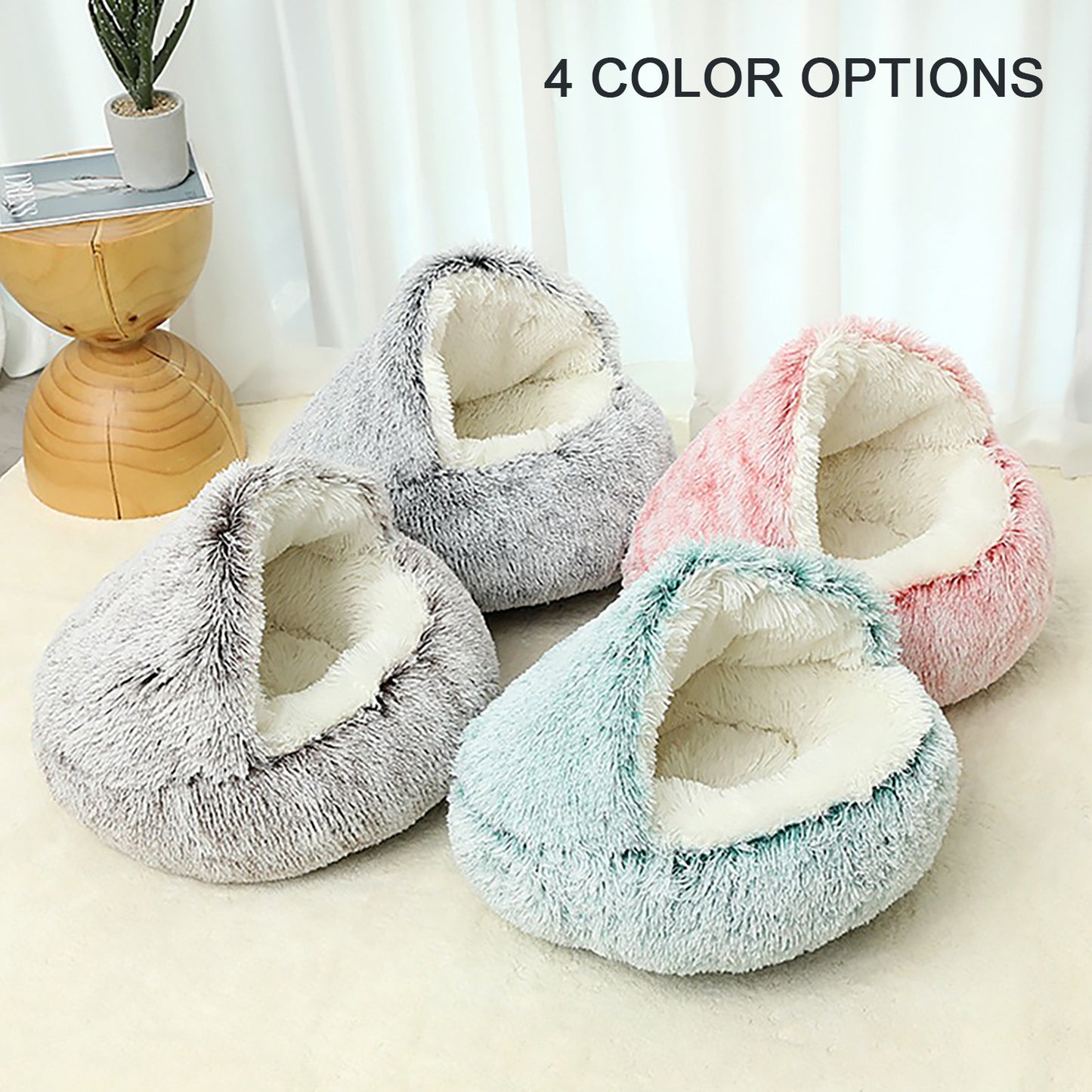 Luxurious Fuzzy, Plush Round Pet Bed