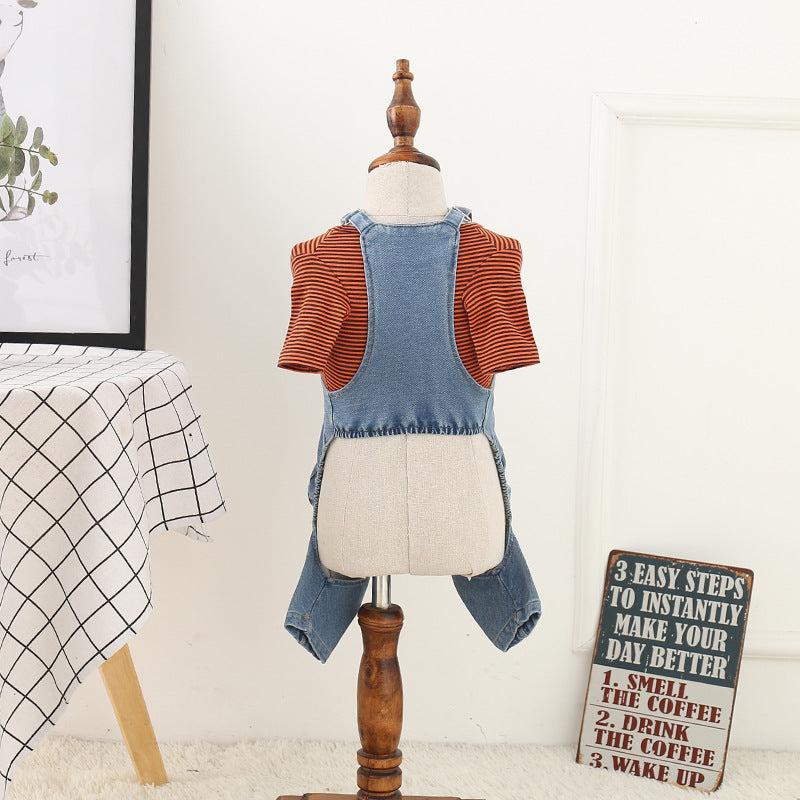 Four-legged Jean Overalls Dog Clothing (S-2XL)