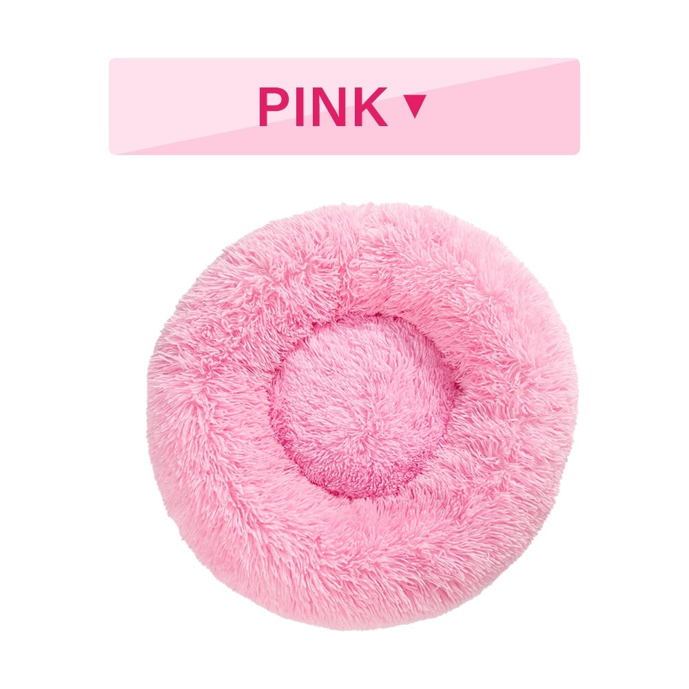 Warm, Fluffy Donut Pet Bed (S-XL)