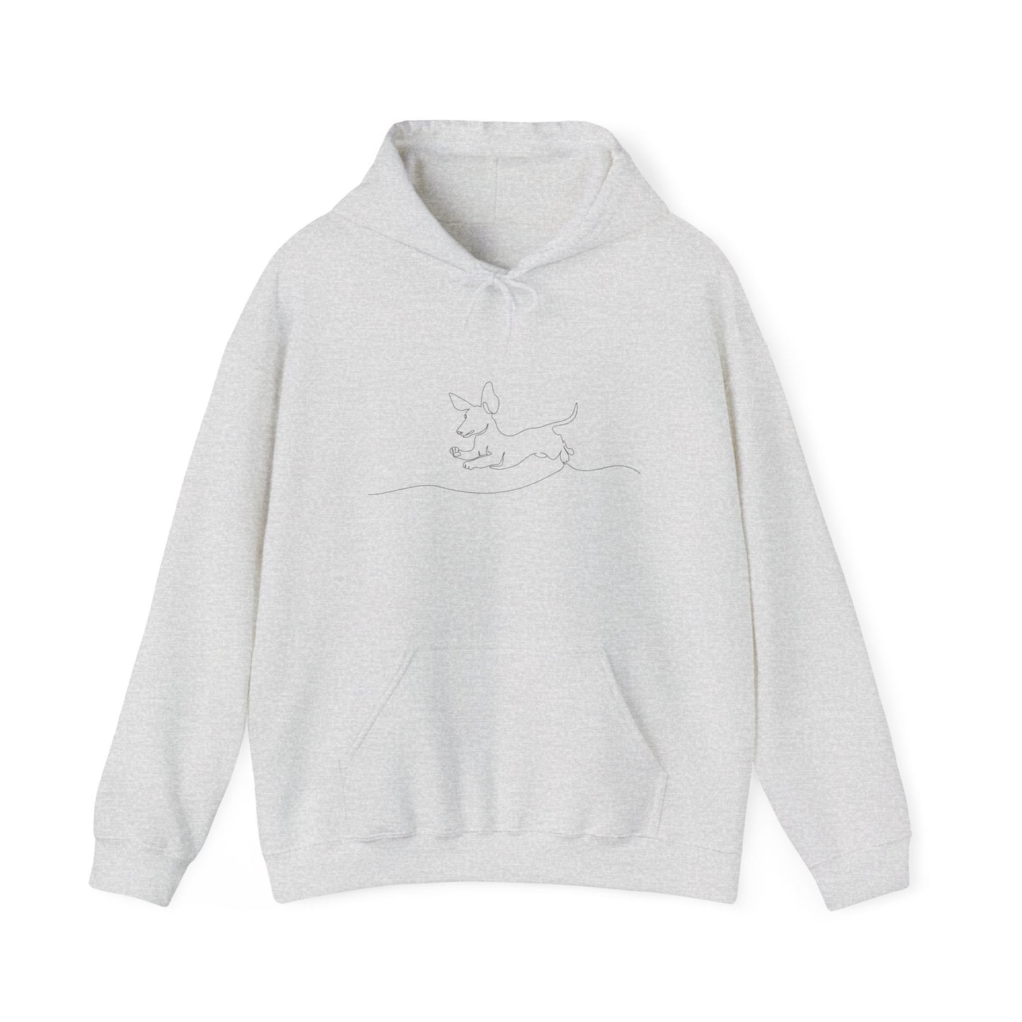 WEINER DOG DRAWING Unisex Hooded Sweatshirt, Warm Pullover, Casual Gift, Everyday Wear, Chill Vibes, Perfect for All Seasons