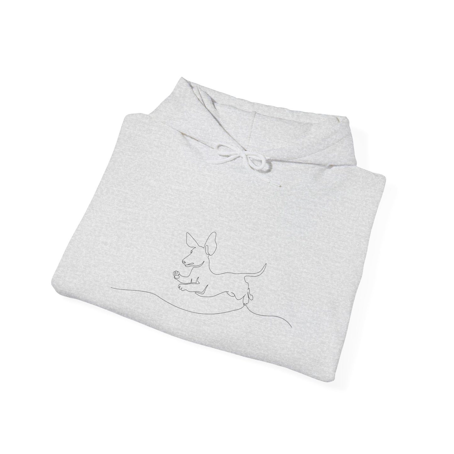 WEINER DOG DRAWING Unisex Hooded Sweatshirt, Warm Pullover, Casual Gift, Everyday Wear, Chill Vibes, Perfect for All Seasons