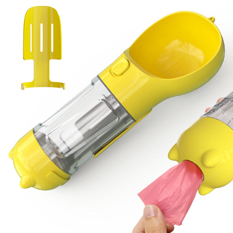 Portable, Travel 3 In 1 Dog Water/Food Bottle & Baggie Dispenser
