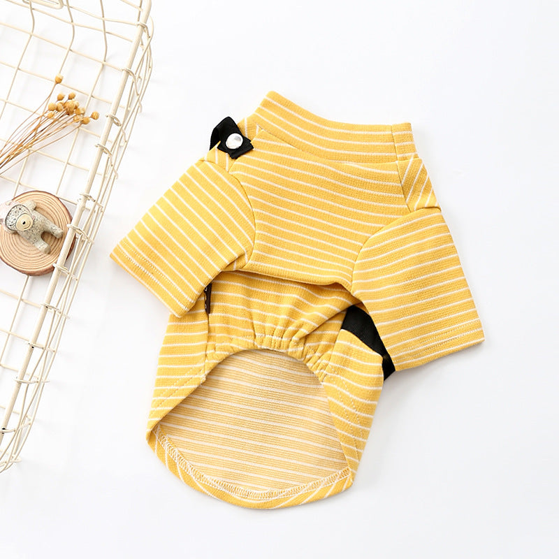 Striped T-Shirt with Attached "Cross-Body Bag" (S-3XL)