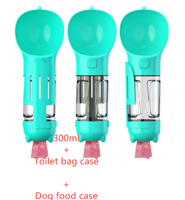 Portable, Travel 3 In 1 Dog Water/Food Bottle & Baggie Dispenser