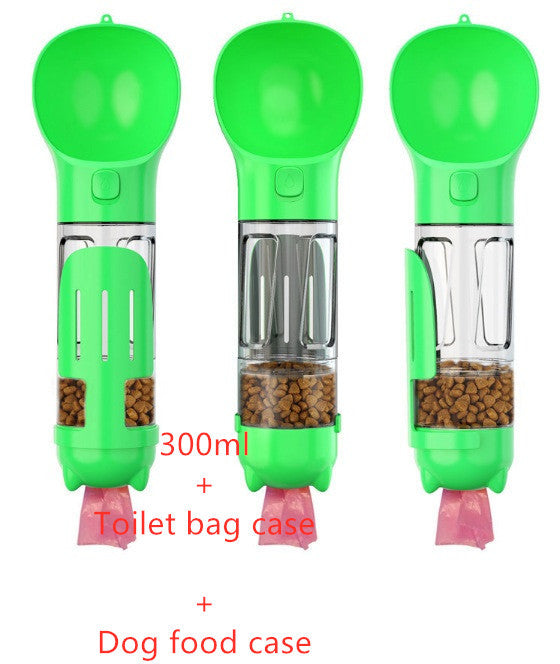 Portable, Travel 3 In 1 Dog Water/Food Bottle & Baggie Dispenser