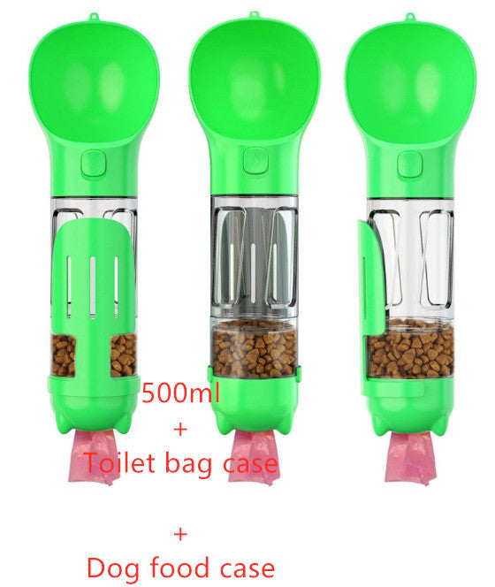 Portable, Travel 3 In 1 Dog Water/Food Bottle & Baggie Dispenser