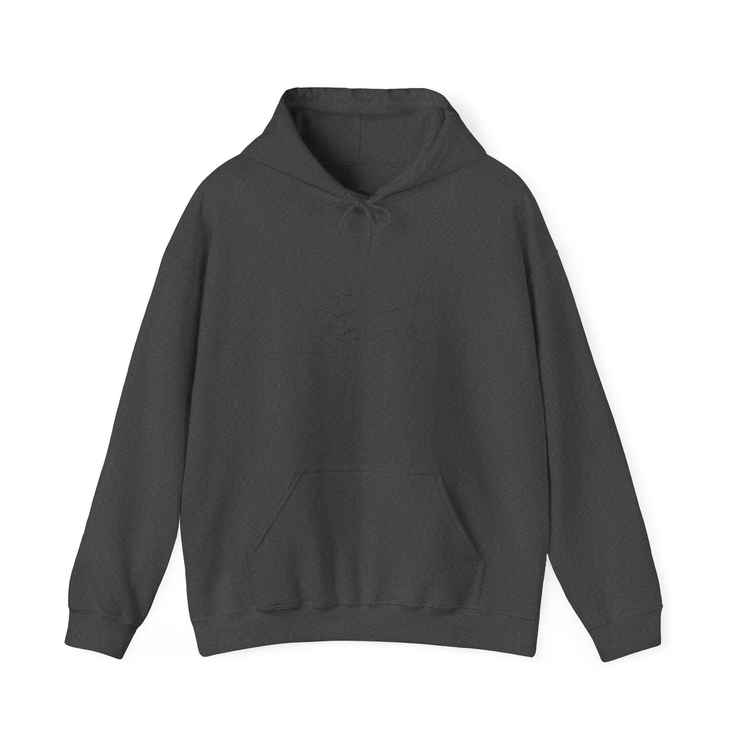 WEINER DOG DRAWING Unisex Hooded Sweatshirt, Warm Pullover, Casual Gift, Everyday Wear, Chill Vibes, Perfect for All Seasons