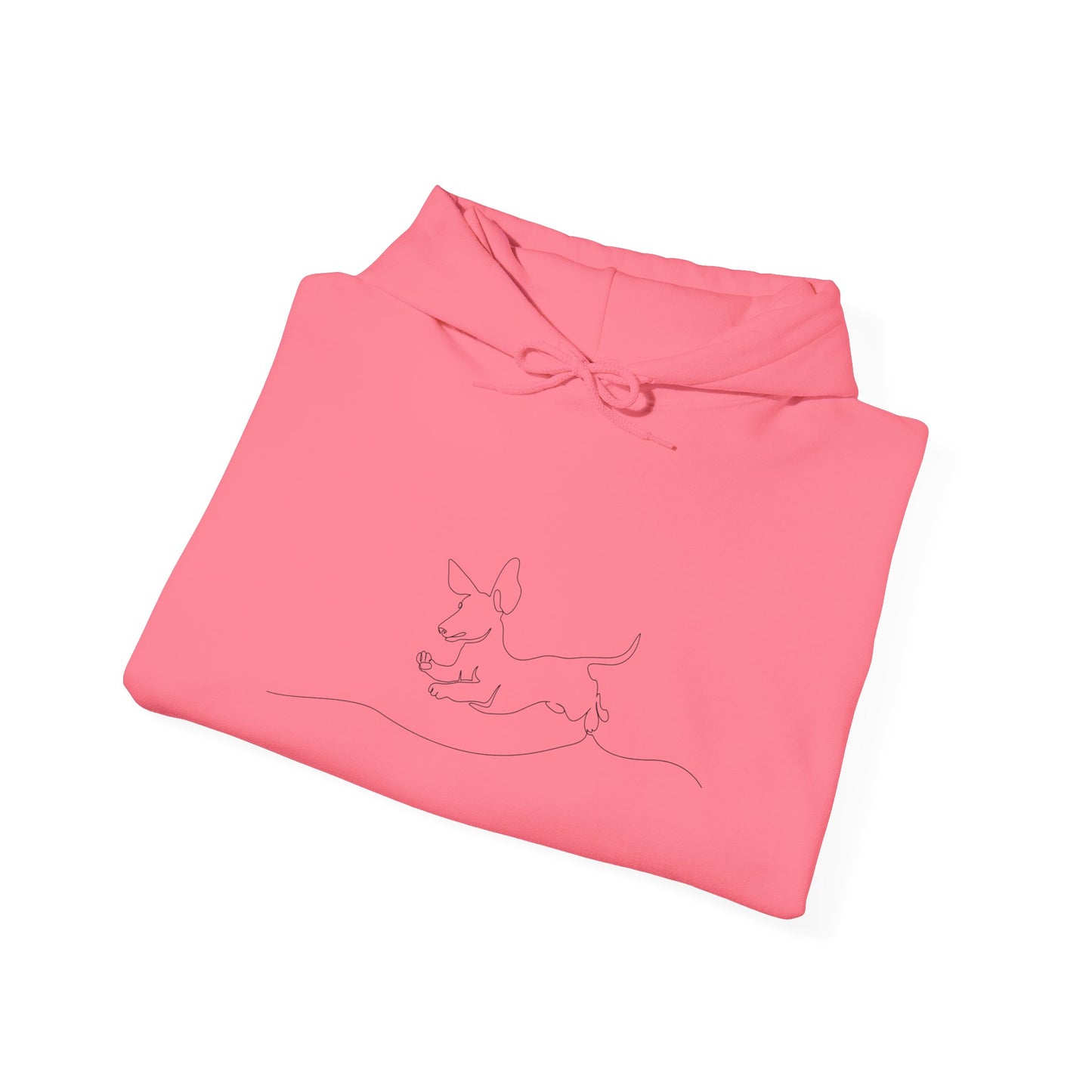 WEINER DOG DRAWING Unisex Hooded Sweatshirt, Warm Pullover, Casual Gift, Everyday Wear, Chill Vibes, Perfect for All Seasons
