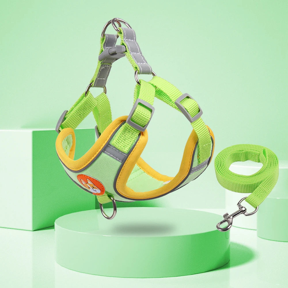Dog Reflective Harness and Leash Set