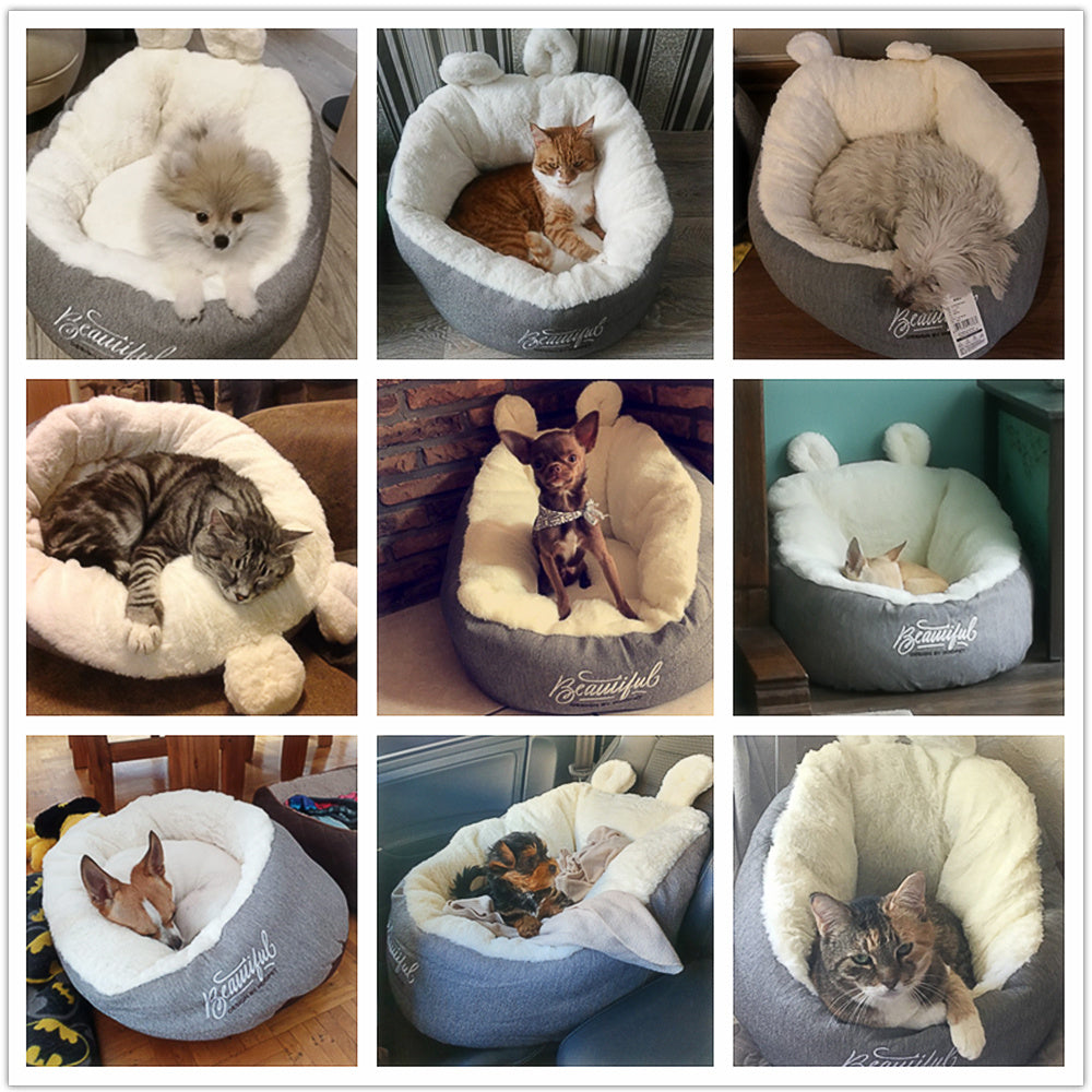 Grey Deep Cushion Pet Bed (S-M)