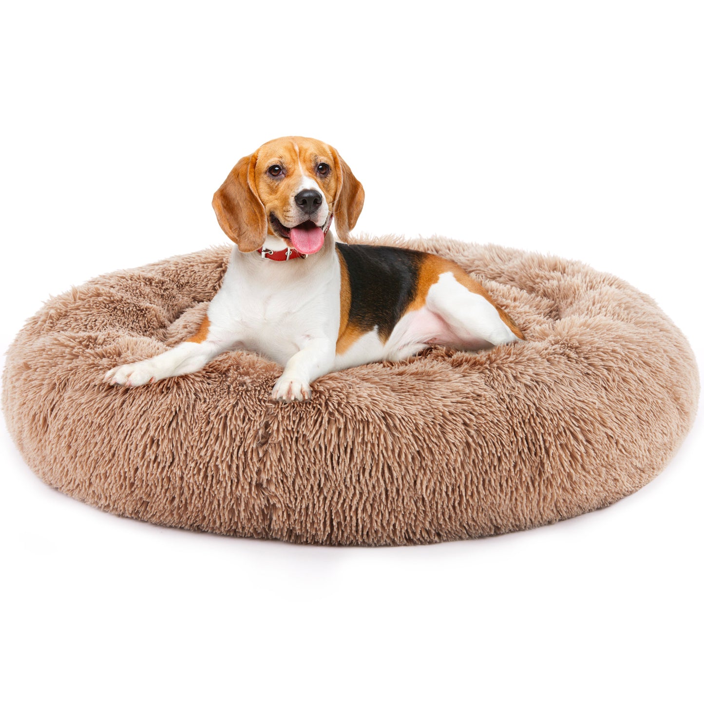 Round Fluffy Plush Faux Fur Dog/Cat Bed