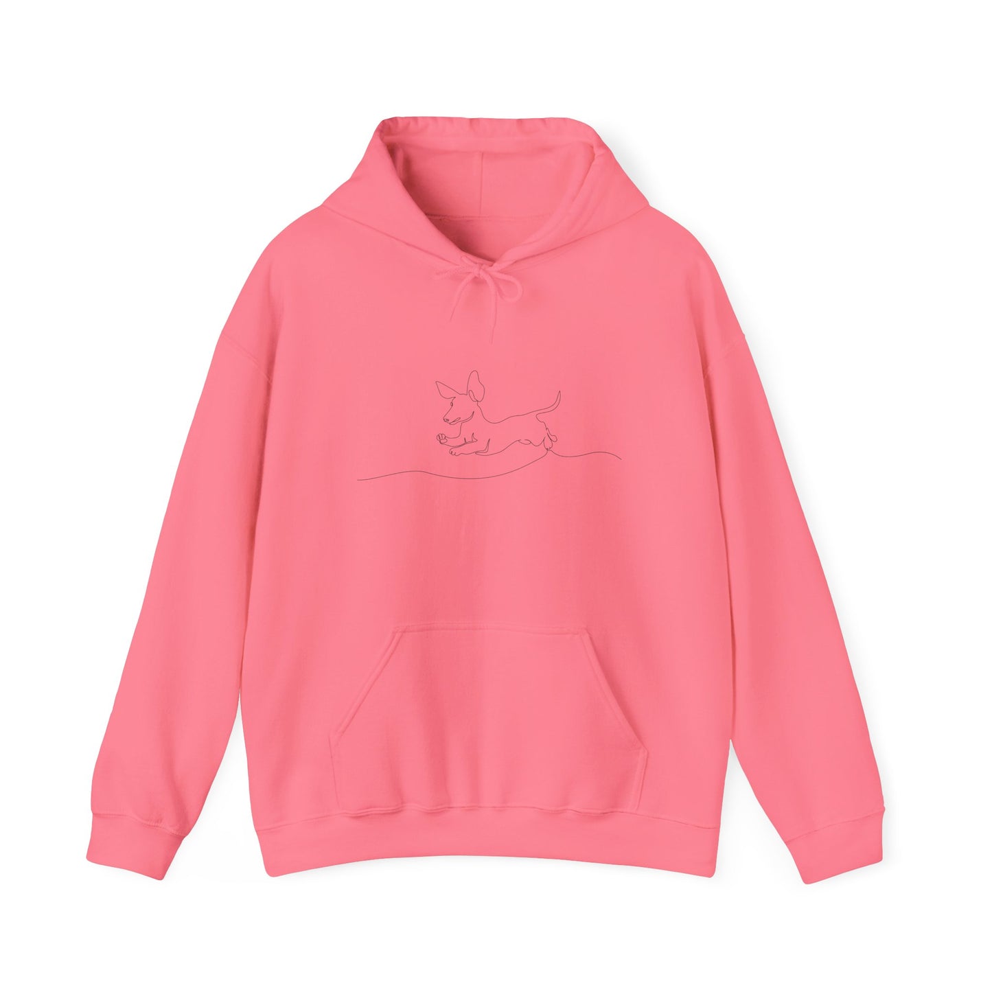 WEINER DOG DRAWING Unisex Hooded Sweatshirt, Warm Pullover, Casual Gift, Everyday Wear, Chill Vibes, Perfect for All Seasons