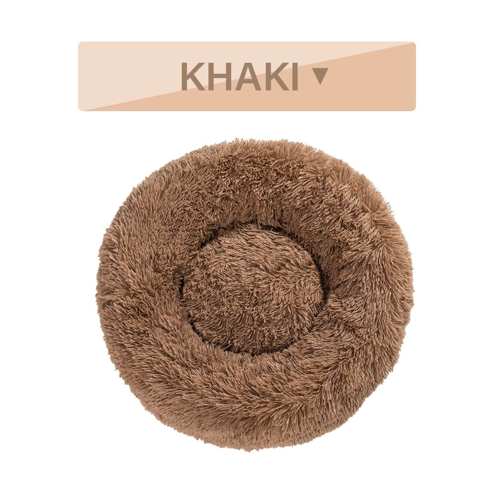 Warm, Fluffy Donut Pet Bed (S-XL)