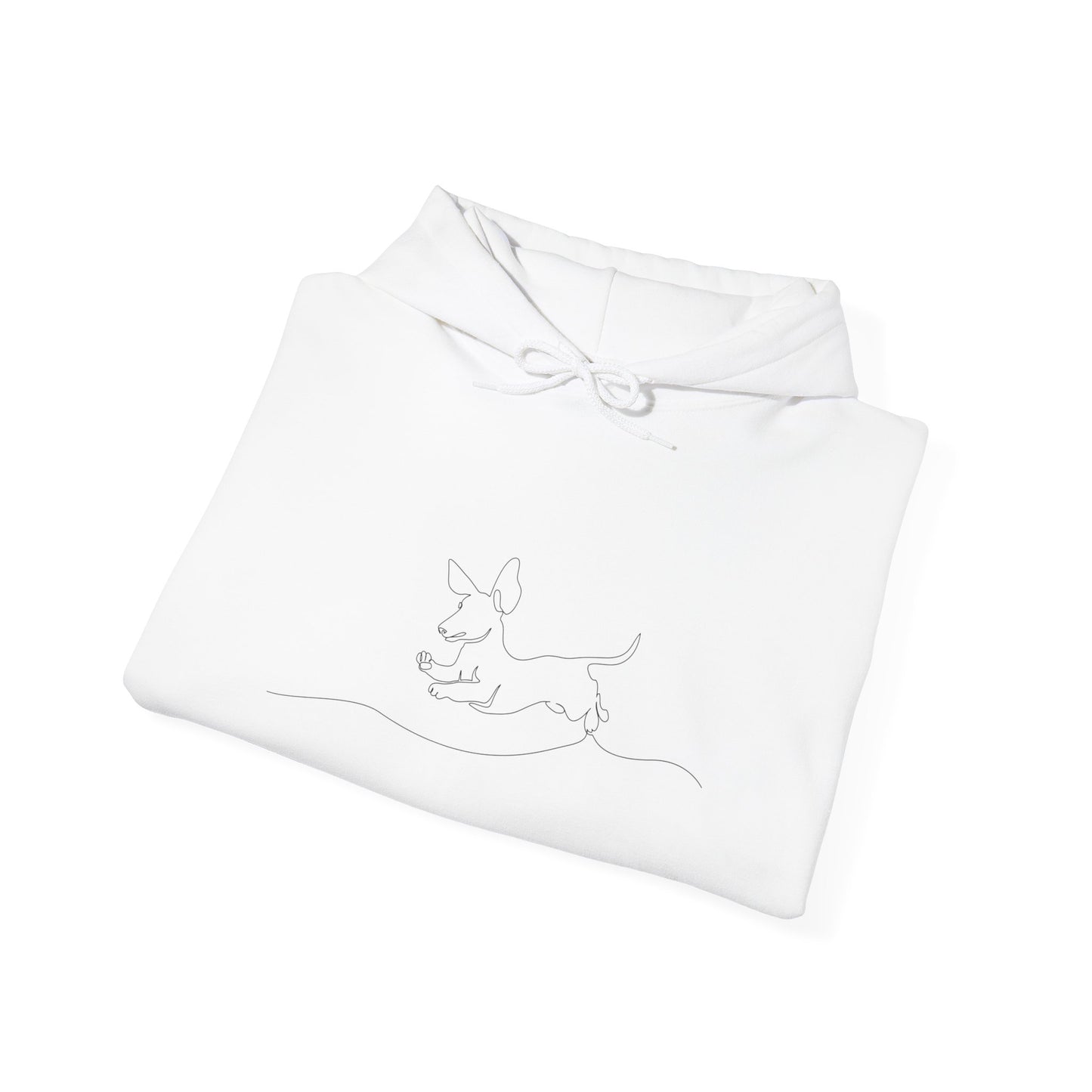 WEINER DOG DRAWING Unisex Hooded Sweatshirt, Warm Pullover, Casual Gift, Everyday Wear, Chill Vibes, Perfect for All Seasons