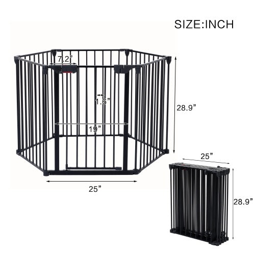 12.5 ft Adjustable Metal Safety Gate/ Play Yard- 6 Panels (Including Gate)