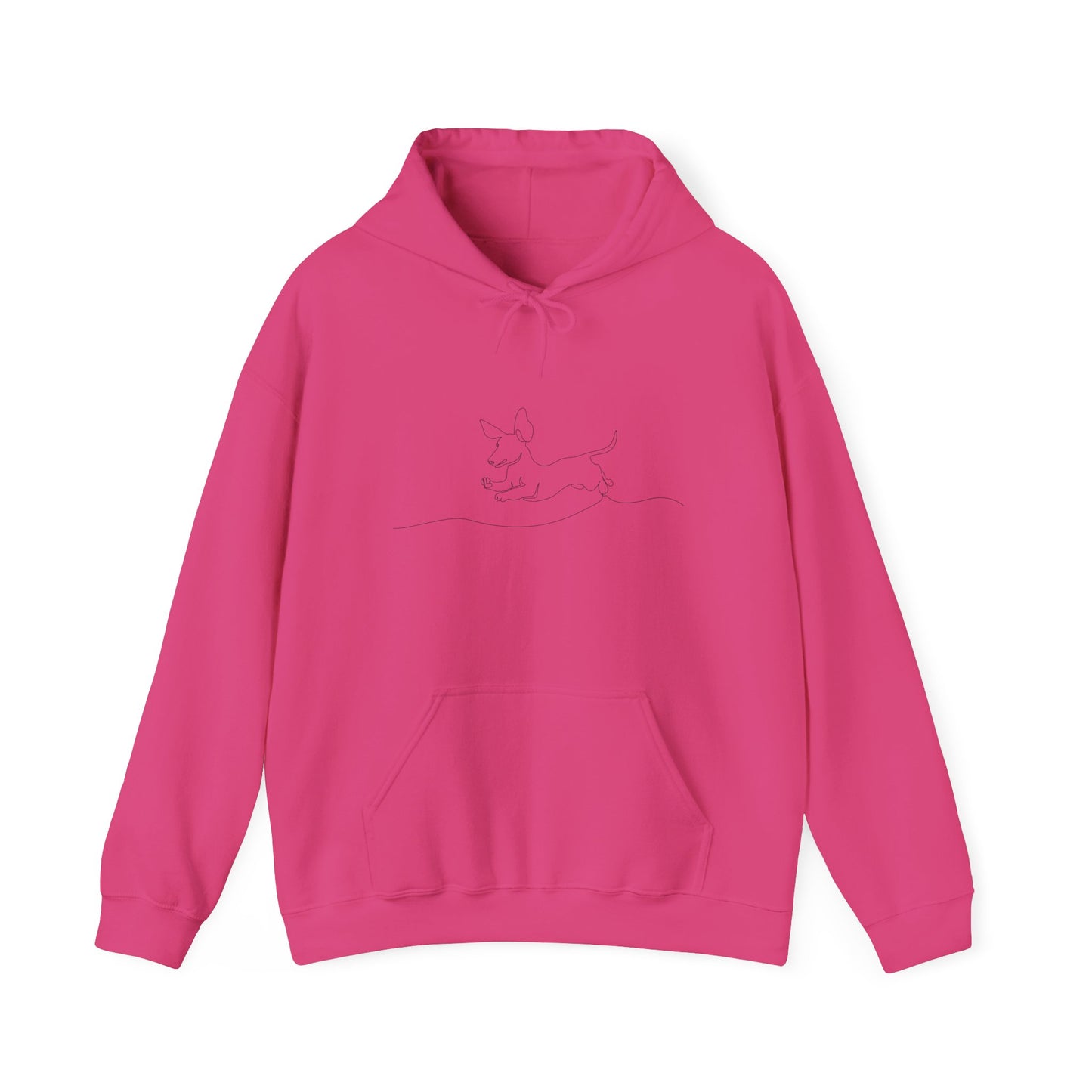 WEINER DOG DRAWING Unisex Hooded Sweatshirt, Warm Pullover, Casual Gift, Everyday Wear, Chill Vibes, Perfect for All Seasons