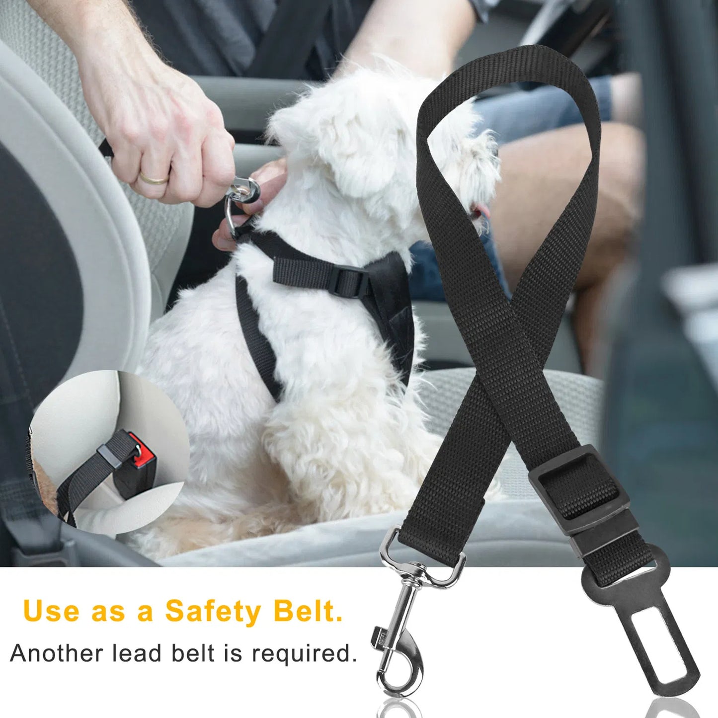 2Pcs Pet Dog Adjustable Safety Seat Belt