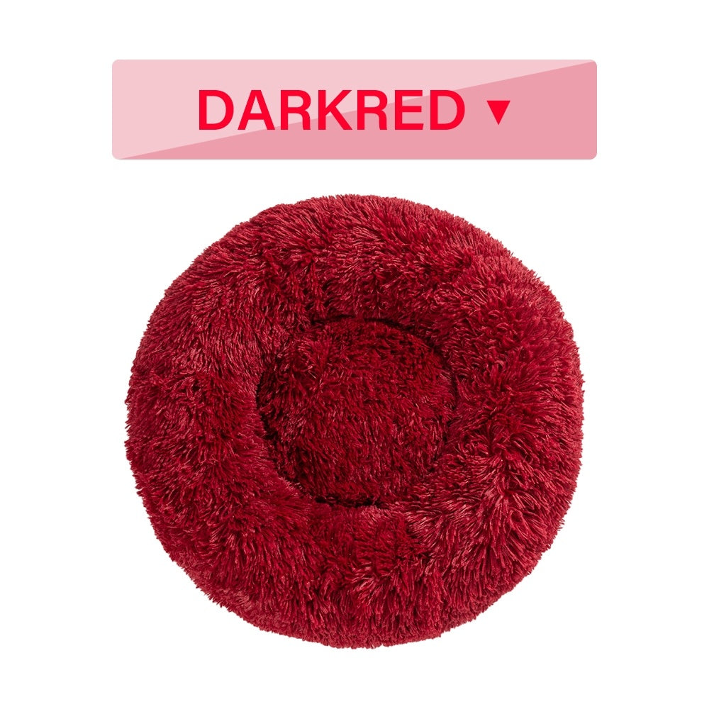 Warm, Fluffy Donut Pet Bed (S-XL)
