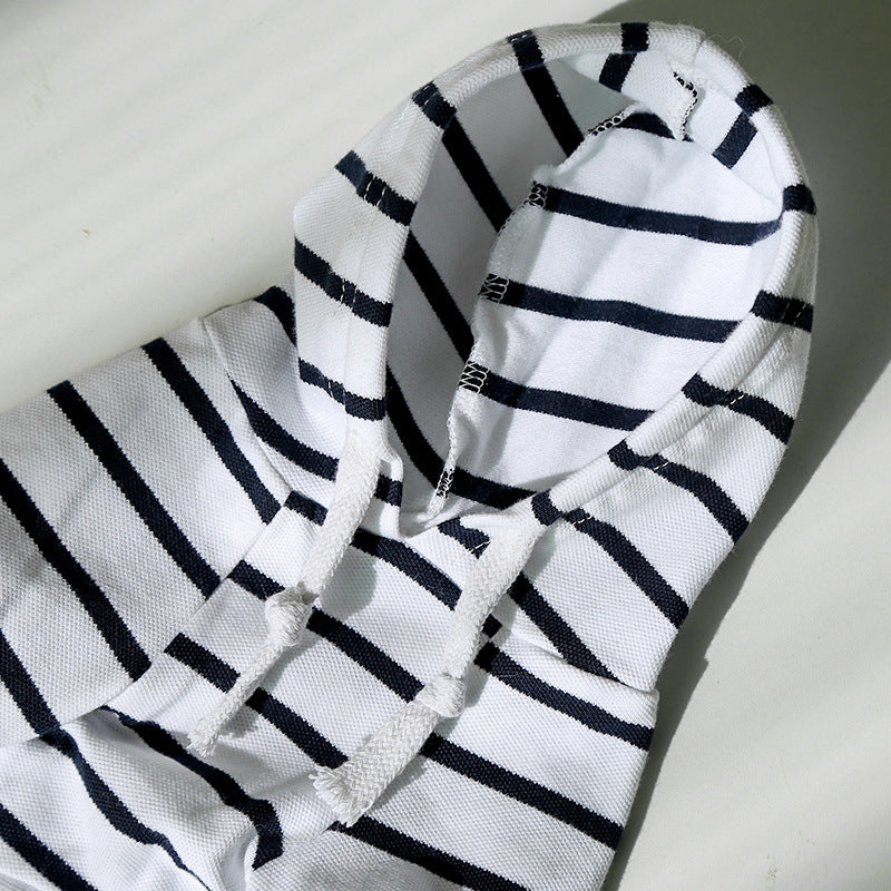 Casual Striped T-Shirt Hoodie (XS-2XL)