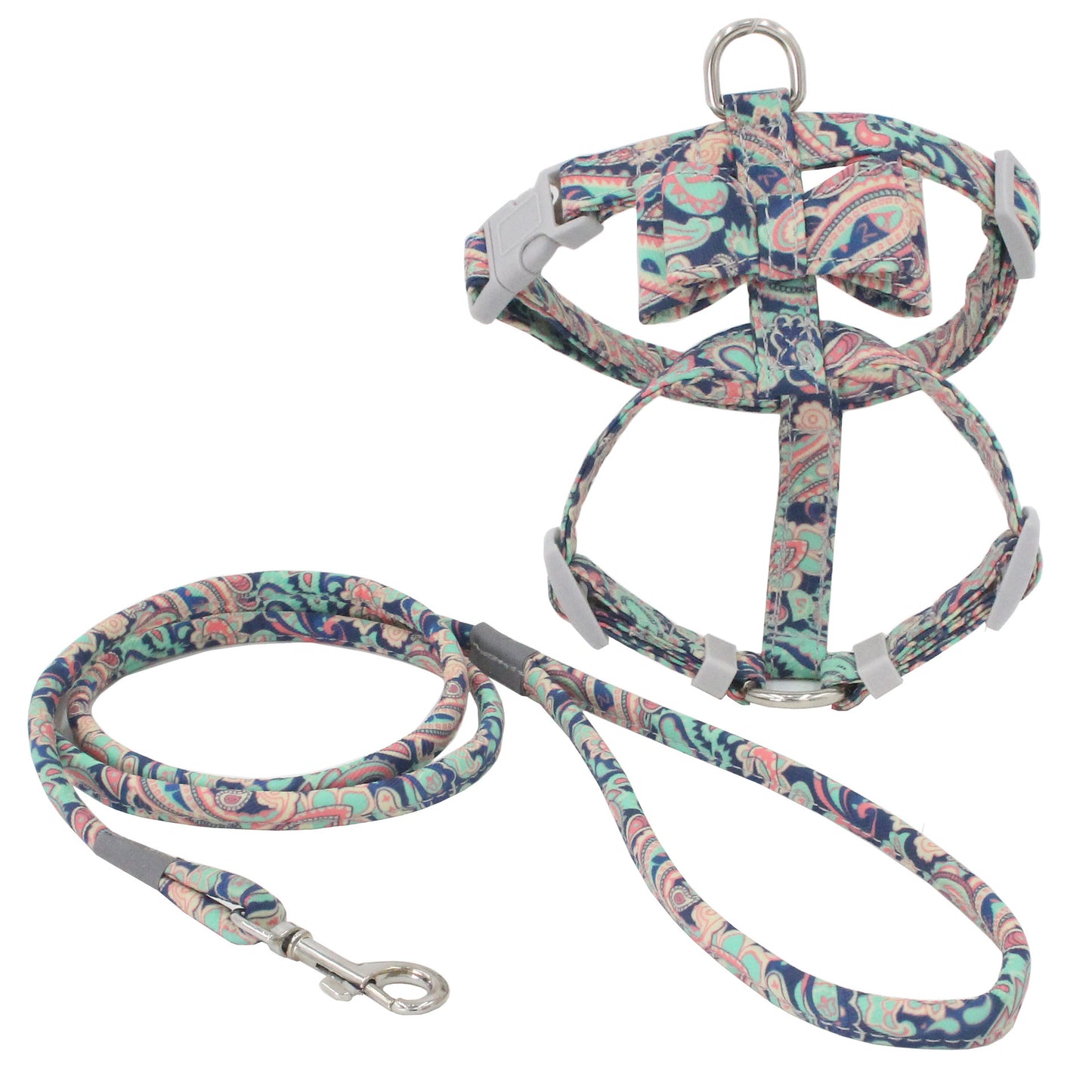 Small & Medium Printed Harness and Leash Set