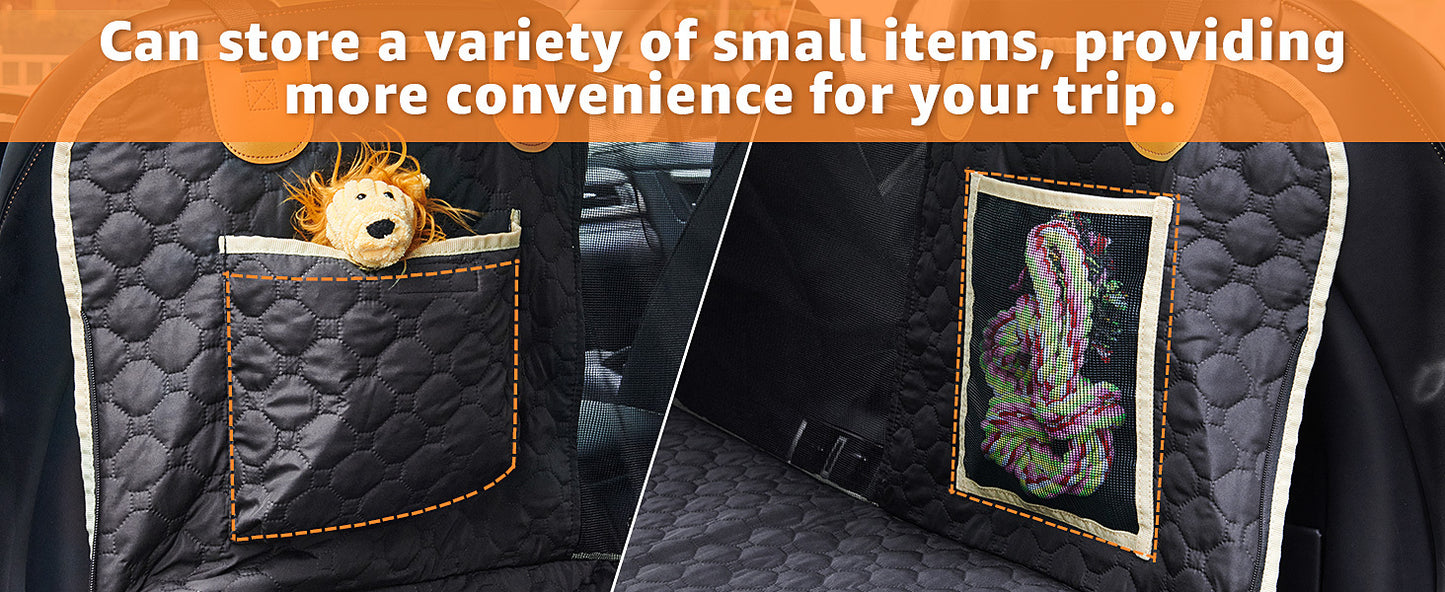 Waterproof Back Seat Extender and Cover, Hard Bottom- Heavy Duty Scratch Proof, For Cars/SUVs