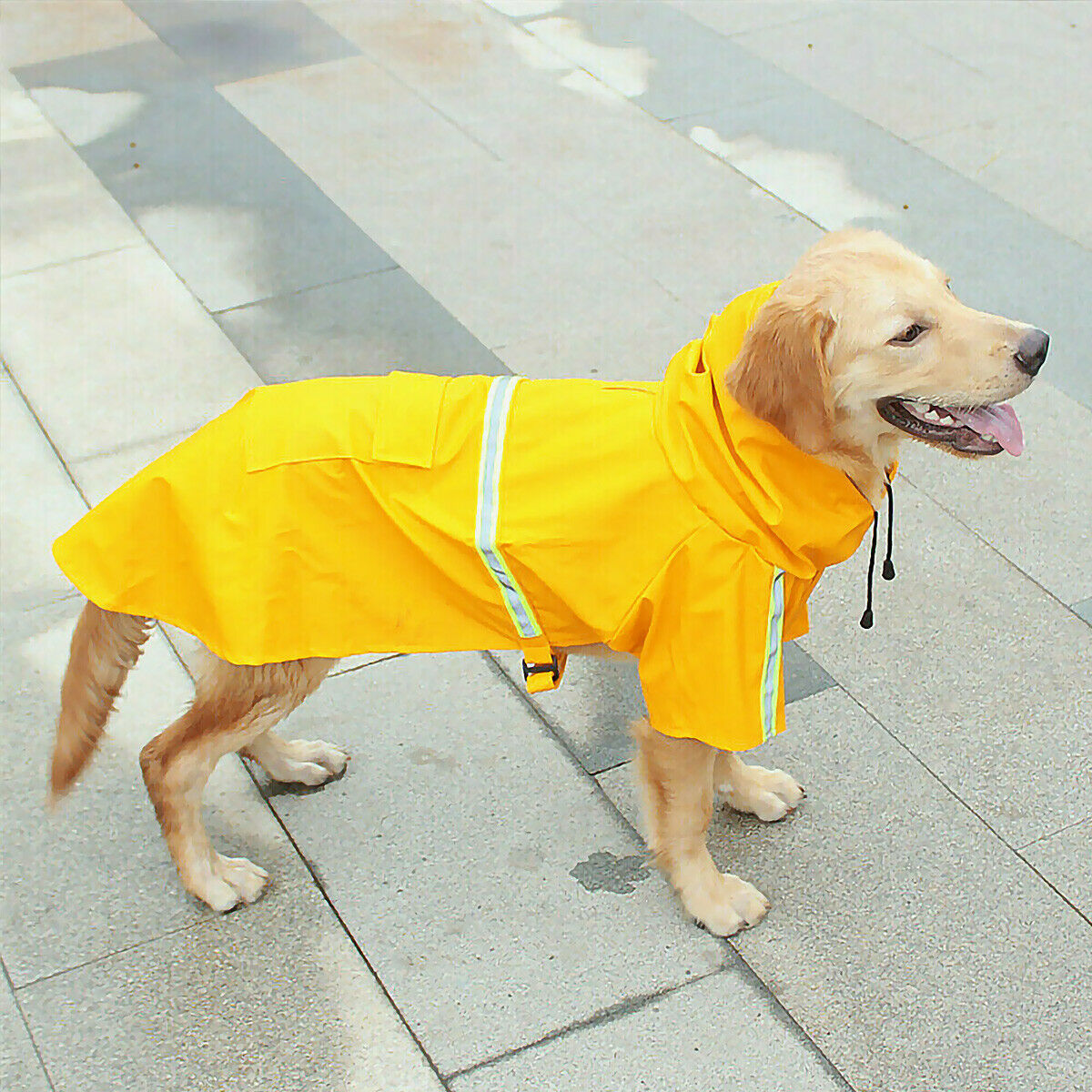 Waterproof Dog Raincoat With Safety Reflective Stripe