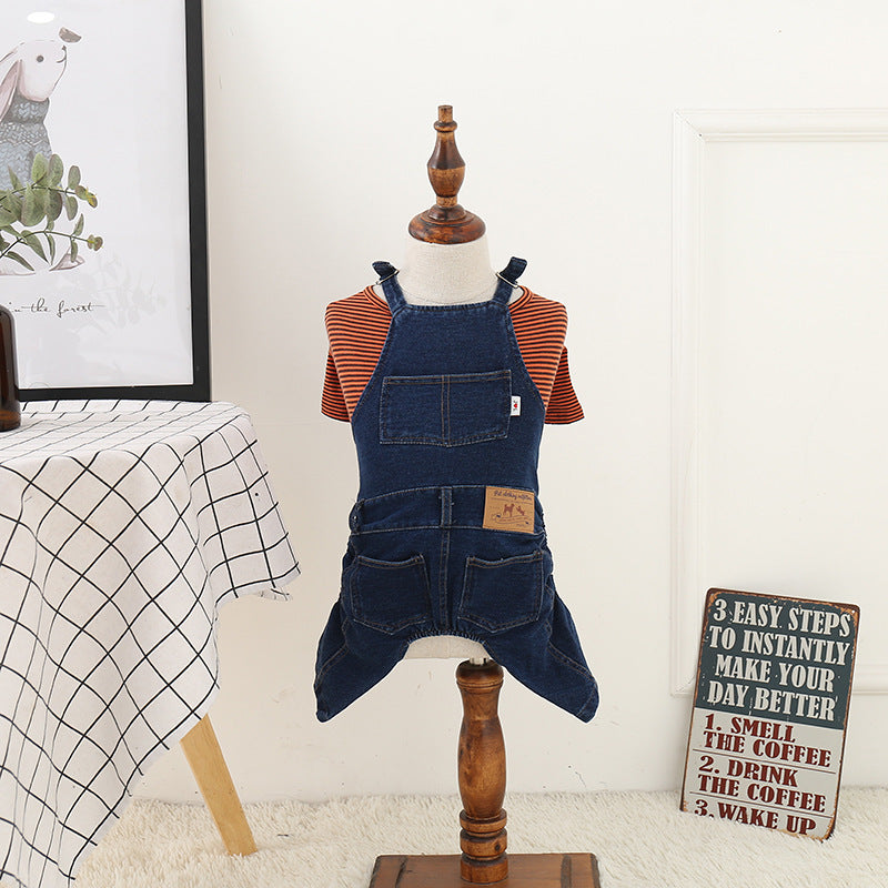 Four-legged Jean Overalls Dog Clothing (S-2XL)