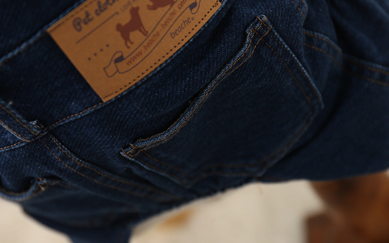 Four-legged Jean Overalls Dog Clothing (S-2XL)