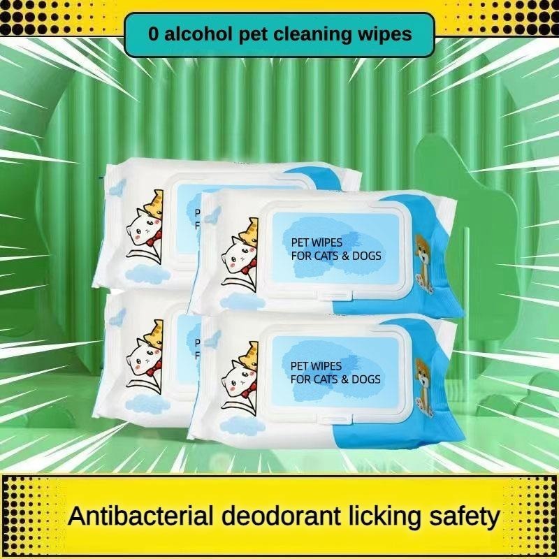 Unscented, Plant-based Pet Wipes for Cleaning & Deodorizing