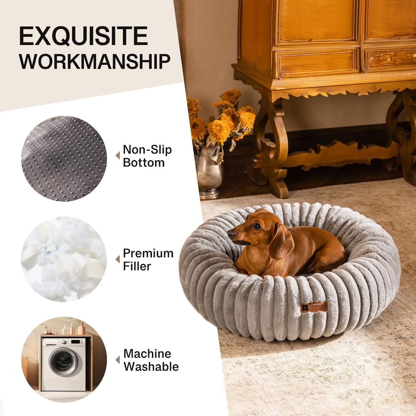 Plush Donut Bed - Small dog or cat
