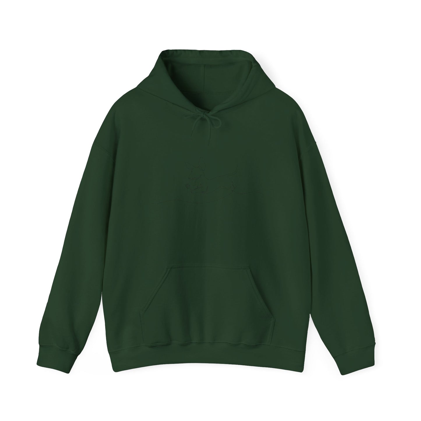 WEINER DOG DRAWING Unisex Hooded Sweatshirt, Warm Pullover, Casual Gift, Everyday Wear, Chill Vibes, Perfect for All Seasons
