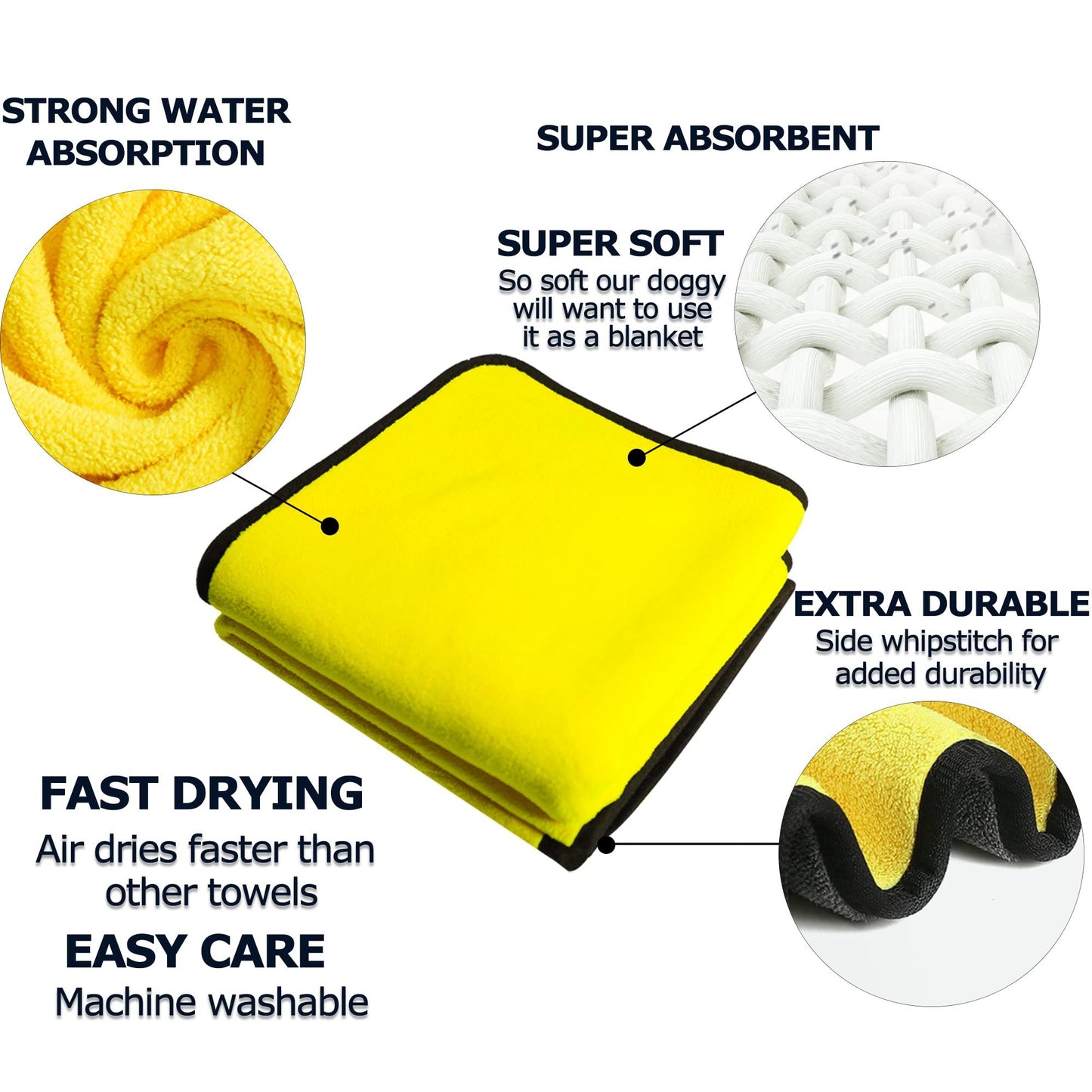 Microfiber, Quick-drying Pet Dog And Cat Towels