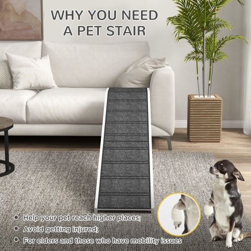 Pet Ramp With Non-slip Carpet And Top Platform