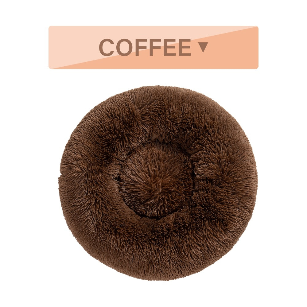 Warm, Fluffy Donut Pet Bed (S-XL)