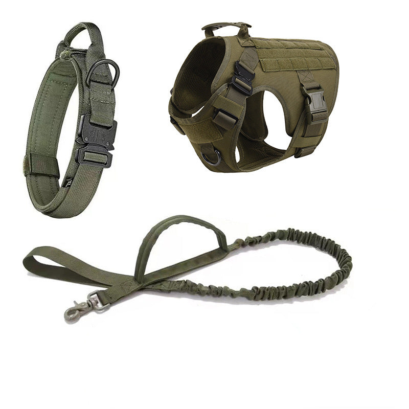 Three-piece Set- Tactical Pet Gear, Harness, Collar, & Leash (S-XL)