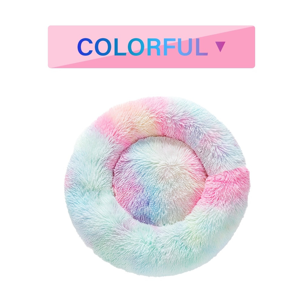 Warm, Fluffy Donut Pet Bed (S-XL)
