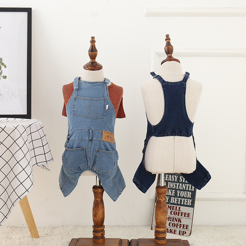 Four-legged Jean Overalls Dog Clothing (S-2XL)
