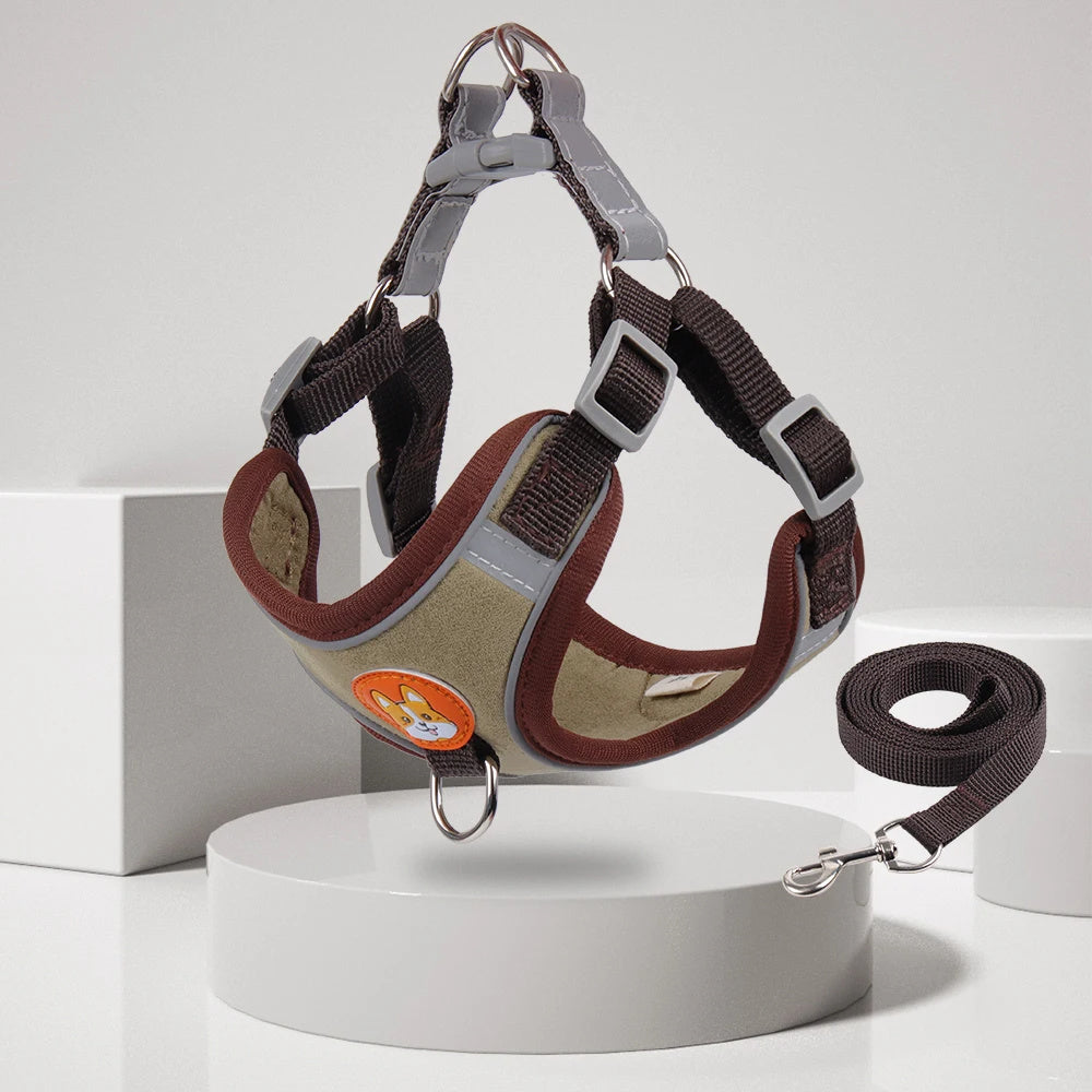 Dog Reflective Harness and Leash Set