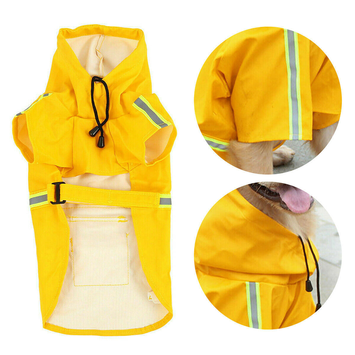 Waterproof Dog Raincoat With Safety Reflective Stripe
