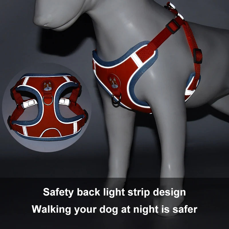 Dog Reflective Harness and Leash Set