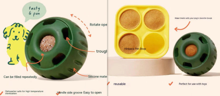 Treat Ball Toy & Tray-Use with/ Homemade Treats or Small Treats