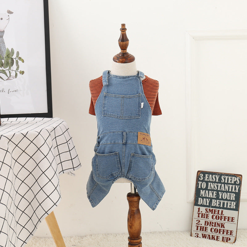 Four-legged Jean Overalls Dog Clothing (S-2XL)