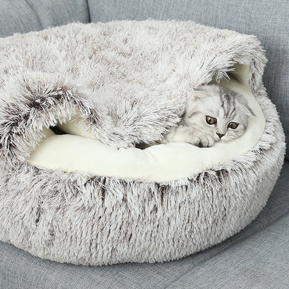Luxurious Fuzzy, Plush Round Pet Bed