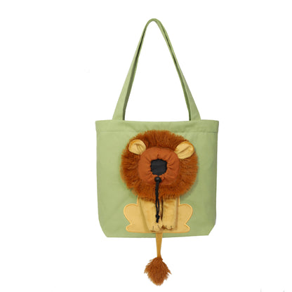 Lion Design, Travel Pet Handbag With Safety Zippers