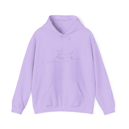 WEINER DOG DRAWING Unisex Hooded Sweatshirt, Warm Pullover, Casual Gift, Everyday Wear, Chill Vibes, Perfect for All Seasons