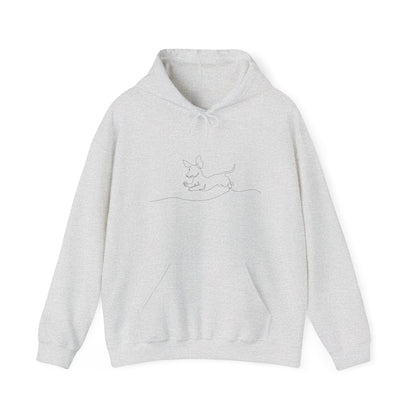 WEINER DOG DRAWING Unisex Hooded Sweatshirt, Warm Pullover, Casual Gift, Everyday Wear, Chill Vibes, Perfect for All Seasons