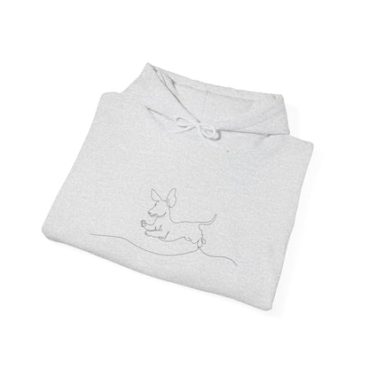 WEINER DOG DRAWING Unisex Hooded Sweatshirt, Warm Pullover, Casual Gift, Everyday Wear, Chill Vibes, Perfect for All Seasons