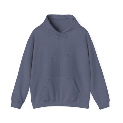 WEINER DOG DRAWING Unisex Hooded Sweatshirt, Warm Pullover, Casual Gift, Everyday Wear, Chill Vibes, Perfect for All Seasons