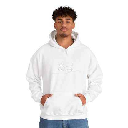 WEINER DOG DRAWING Unisex Hooded Sweatshirt, Warm Pullover, Casual Gift, Everyday Wear, Chill Vibes, Perfect for All Seasons