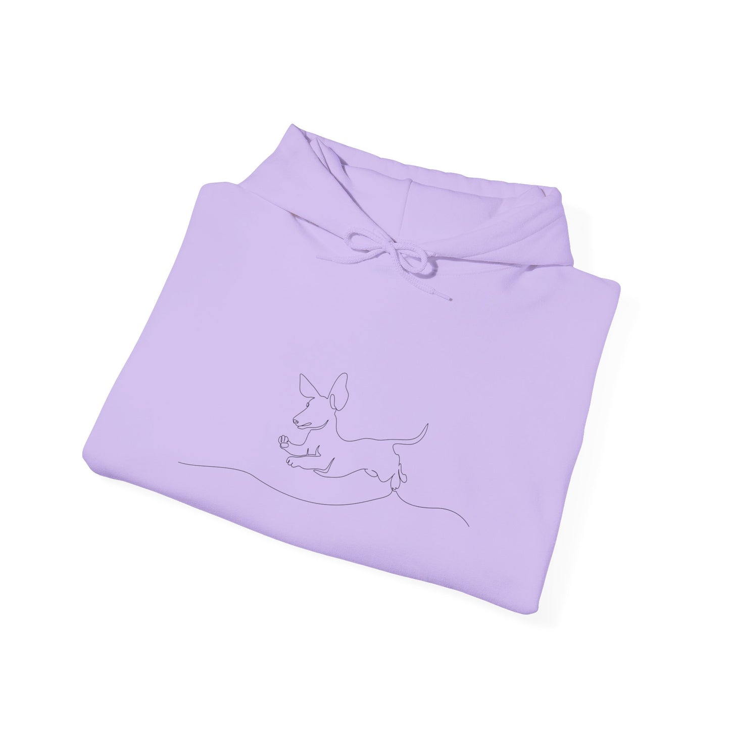 WEINER DOG DRAWING Unisex Hooded Sweatshirt, Warm Pullover, Casual Gift, Everyday Wear, Chill Vibes, Perfect for All Seasons
